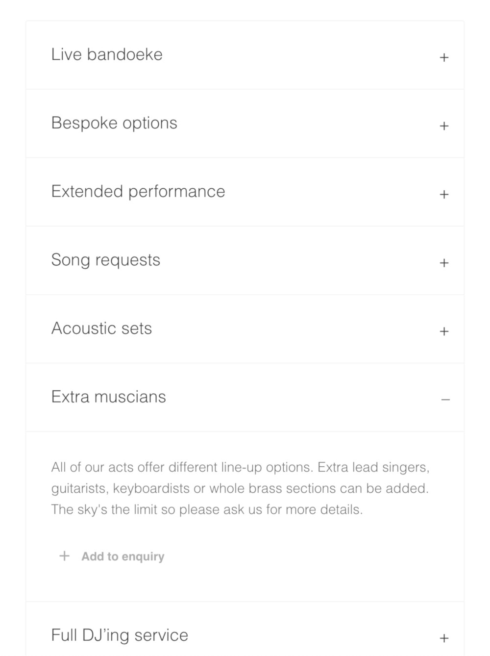 Extra-Musicians-Booking-Option-Screenshot